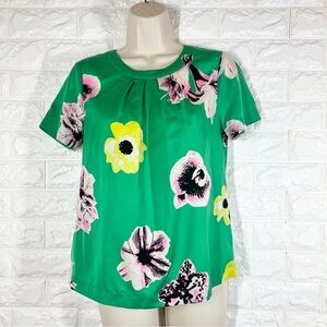 J.Crew Floral Key Hole Back Top. Size XSP
